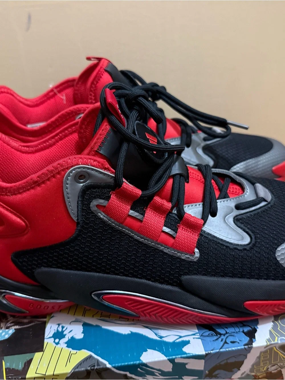 Adidas Black & Red Marvel Athletic Sneakers